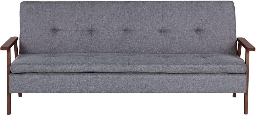 Beliani TJORN Slaapbank Donkerhout Grijs- Polyester