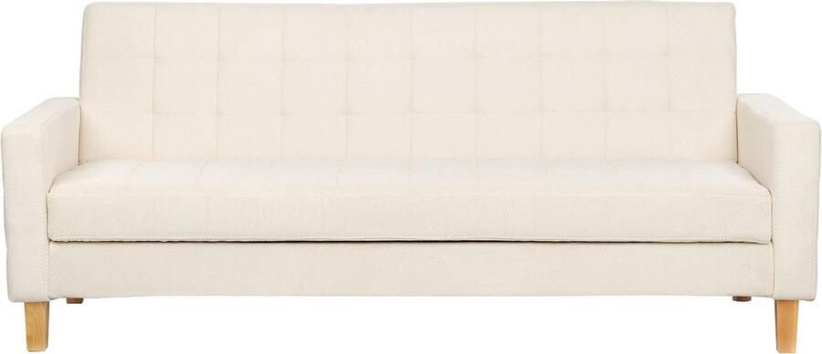 Beliani VEHKOO Slaapbank 3-zits Gebroken wit Polyester