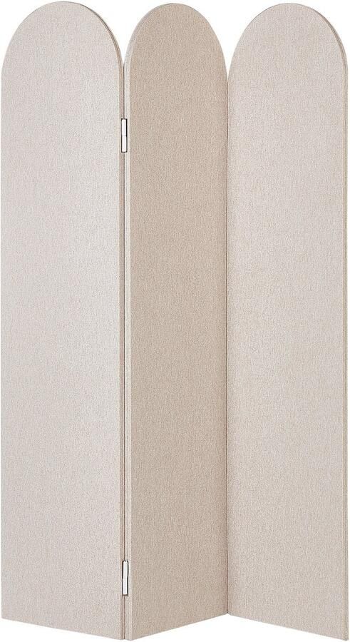Beliani Akoestische roomdivider met 3 panelen SLIMMY Beige 120 cm 160 cm