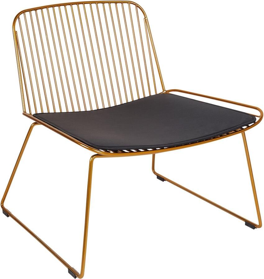 Beliani SNORUM Eetkamerstoel set van 2 Goud Metaal