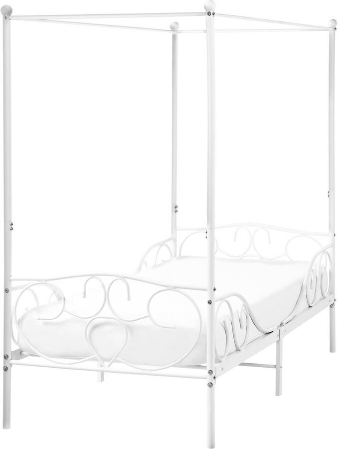 Beliani Hemelbed Metaal SORMERY 90 x 200 cm Wit