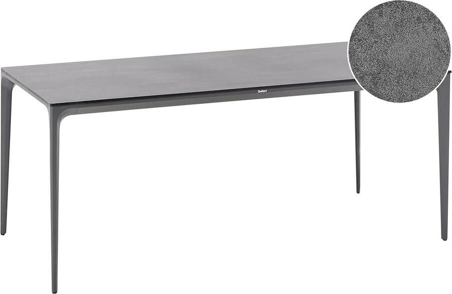 Beliani SOVARETO Tuintafel Donkergrijs HPL Aluminium marmer