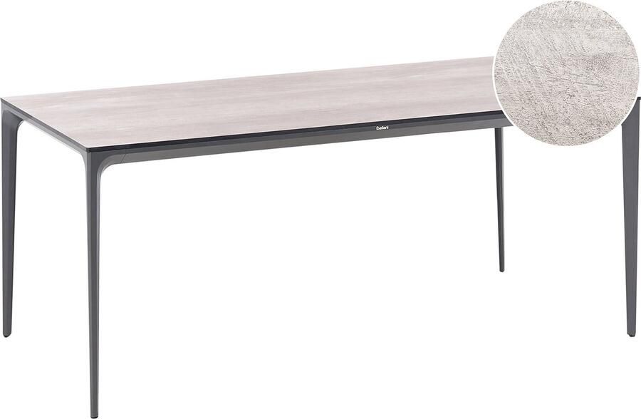 Beliani SOVARETO Tuintafel Donkergrijs Lichtgrijs HPL Aluminium marmer
