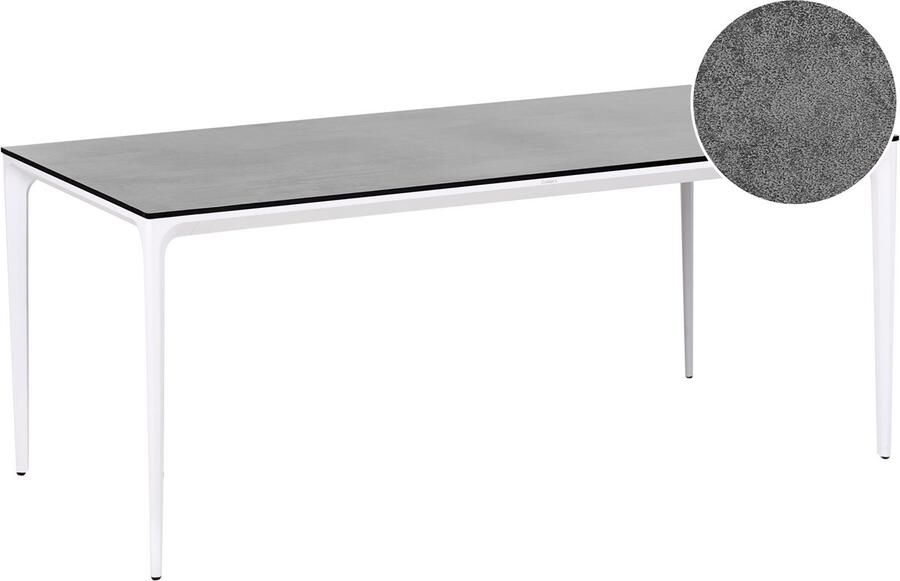 Beliani SOVARETO Tuintafel Wit Donkergrijs HPL Aluminium