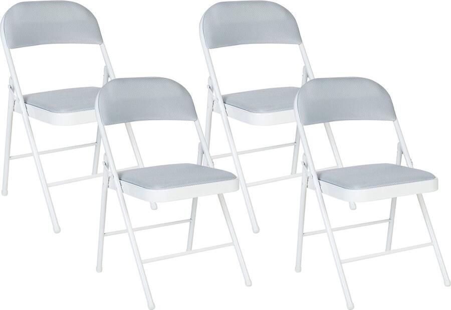 Beliani SPARKS Eetkamerstoel set Lichtgrijs Mesh - Foto 2