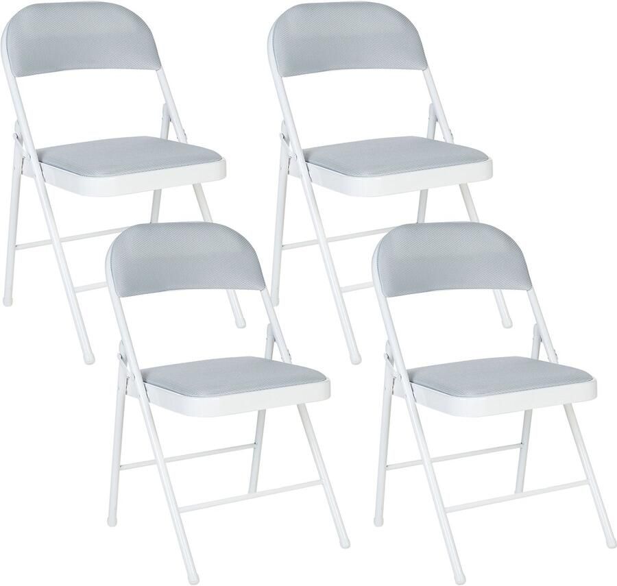 Beliani SPARKS Eetkamerstoel set Lichtgrijs Mesh