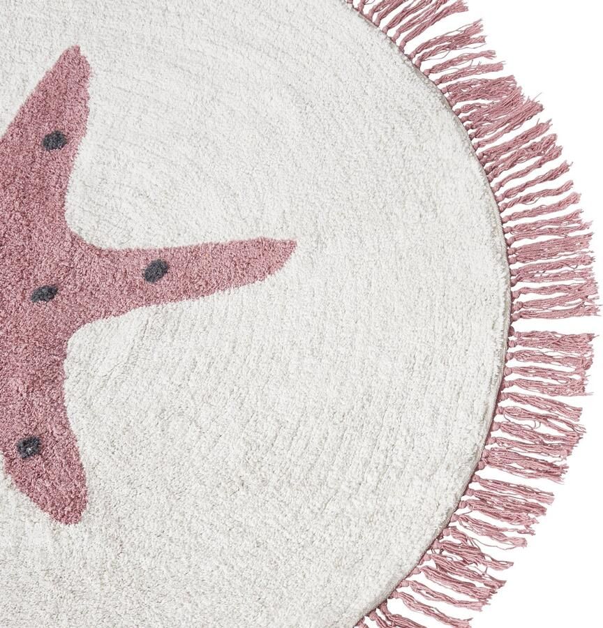 Beliani STARS Vloerkleed Gebroken wit 120 cm Katoen