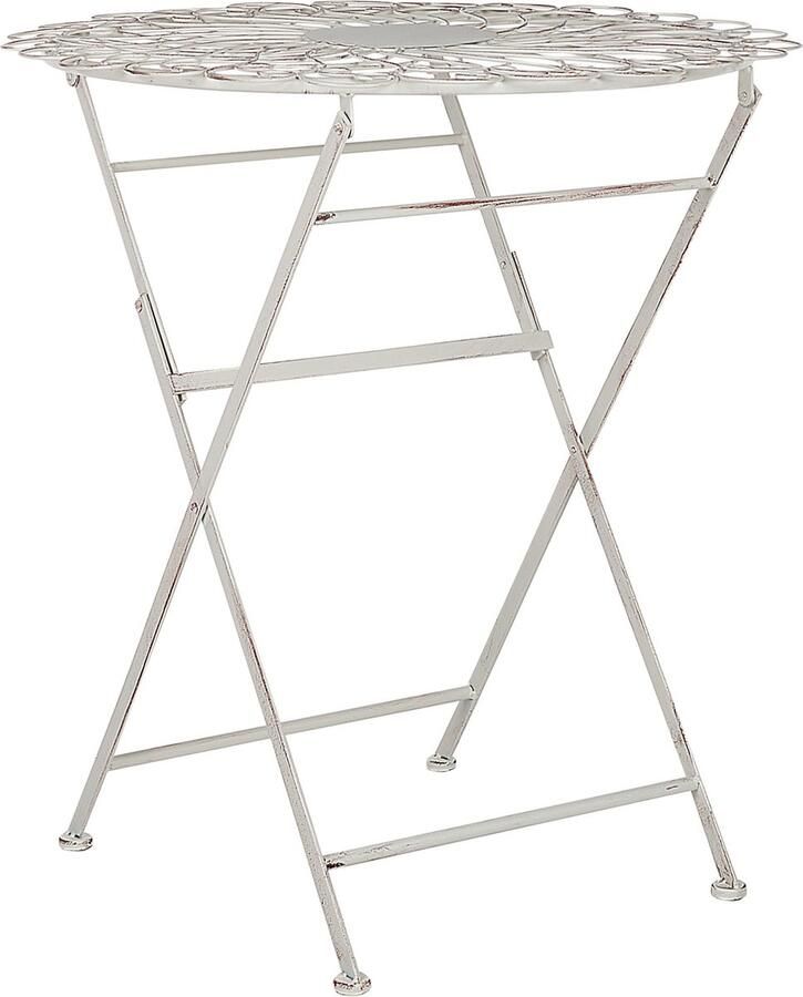 Beliani STIFFE Tuintafel Wit IJzer