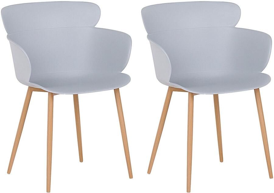 Beliani SUMKLEY Banketstoel-Lichte houtkleur-Synthetisch materiaal