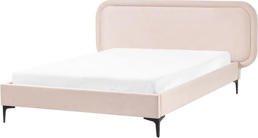 Beliani SUZETTE Tweepersoonsbed Lichtbeige 140 x 200 cm Polyester - Foto 2