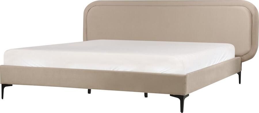 Beliani SUZETTE Tweepersoonsbed Taupe 180 x 200 cm Polyester