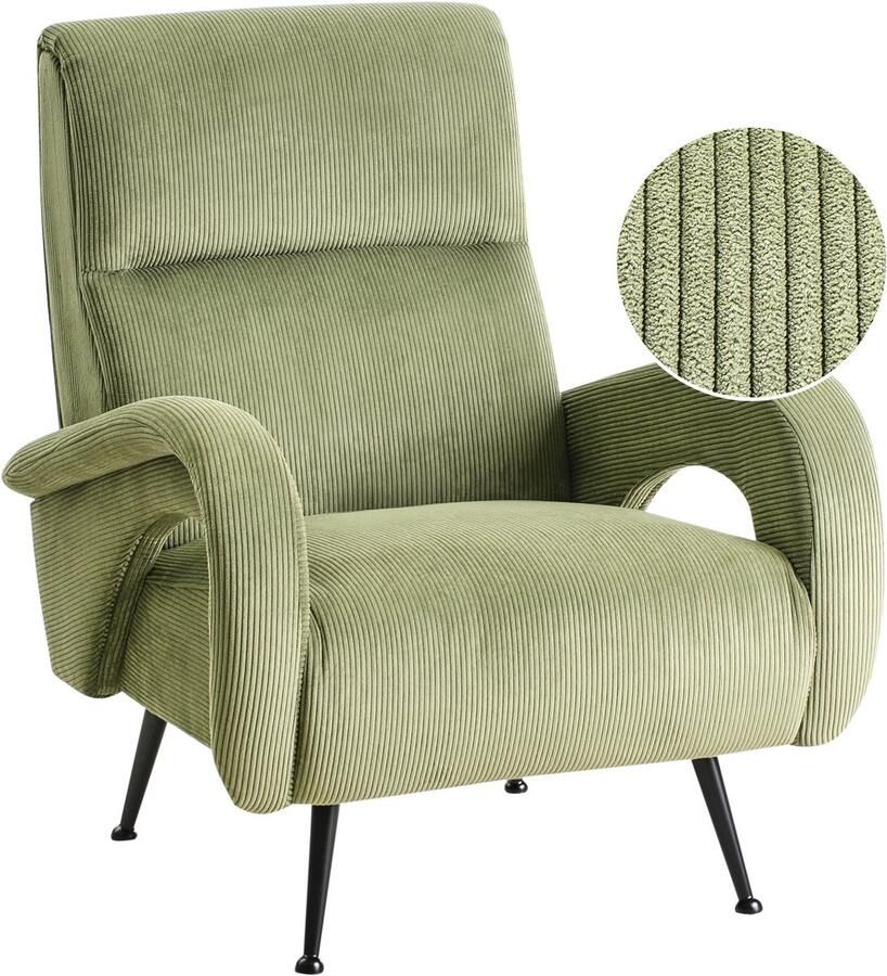 Beliani Fauteuil SVALOV Corduroy Groen