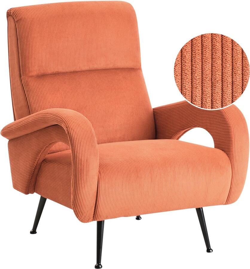 Beliani Fauteuil SVALOV Corduroy Oranje