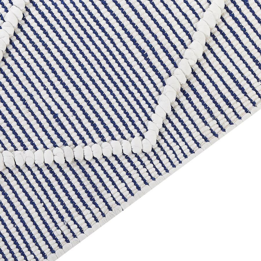 Beliani SYNOPA Modern vloerkleed Marineblauw 80 x 150 cm Katoen