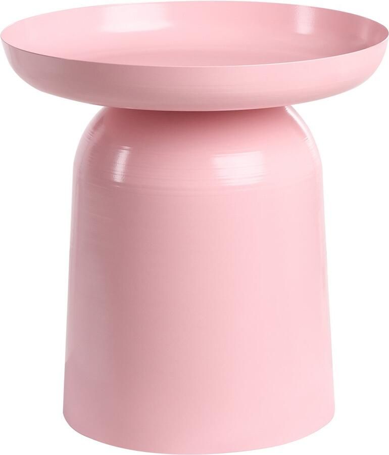 Beliani Bijzettafel TORRENS Metaal Pastelroze