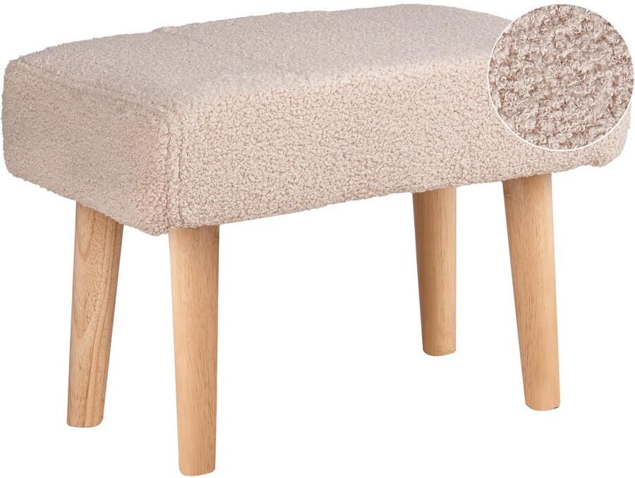 Beliani TAKOMA Voetenbank Beige BouclÃ©