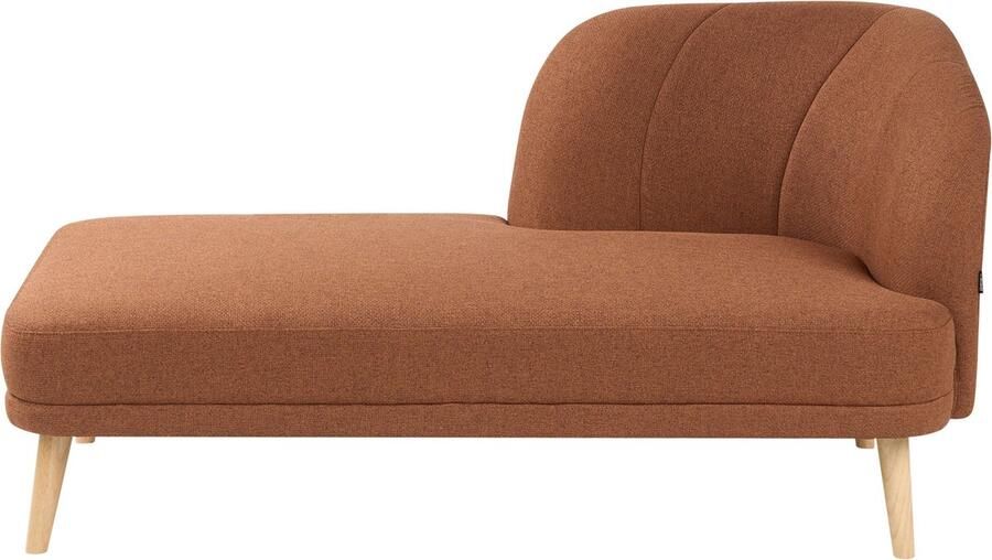 Beliani Rechtszijdige chaise longue TANLAY Stof Goudbruin