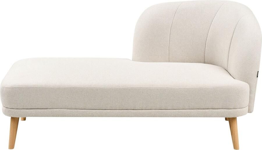 Beliani Rechtszijdige chaise longue TANLAY Stof Lichtbeige