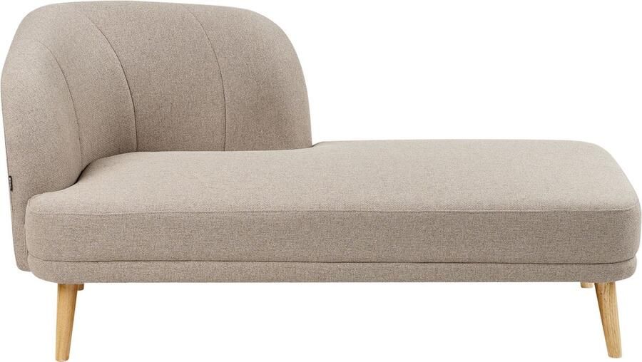Beliani TANLAY Chaise longue Lichtbruin Linkszijdig Polyester