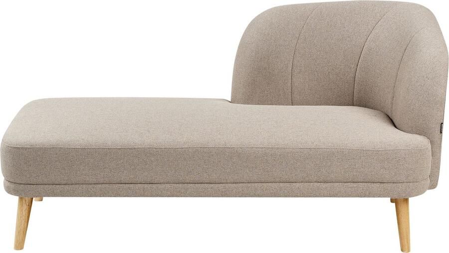 Beliani Rechtszijdige chaise longue TANLAY Stof Lichtbruin