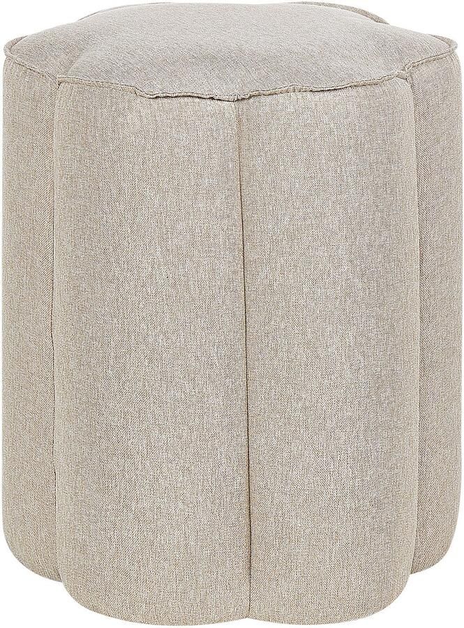 Beliani TAPPEN Poef Beige Linnen