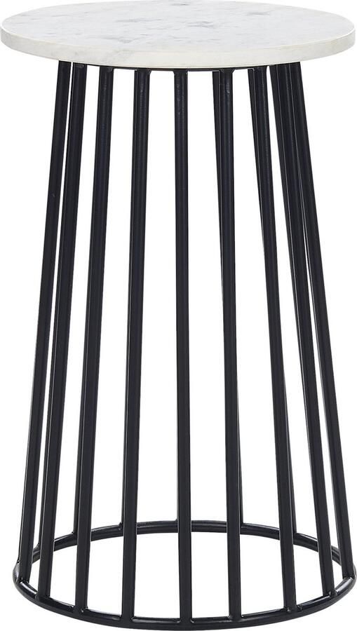 Beliani TAREE Bijzettafel Wit Marmer