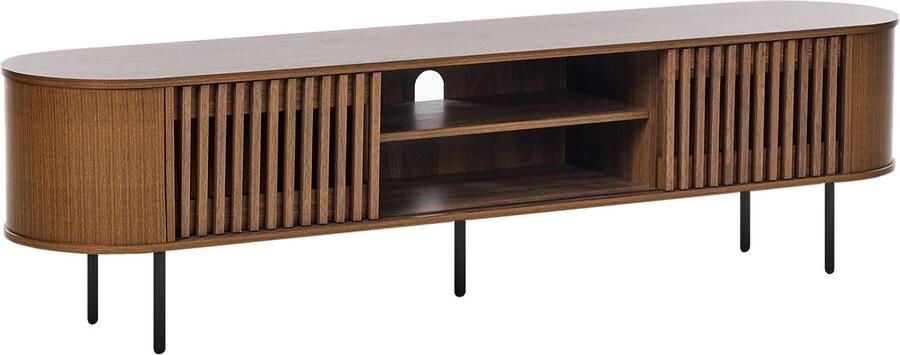 Beliani TAROON TV-meubel Donkerbruin Vezelplaat