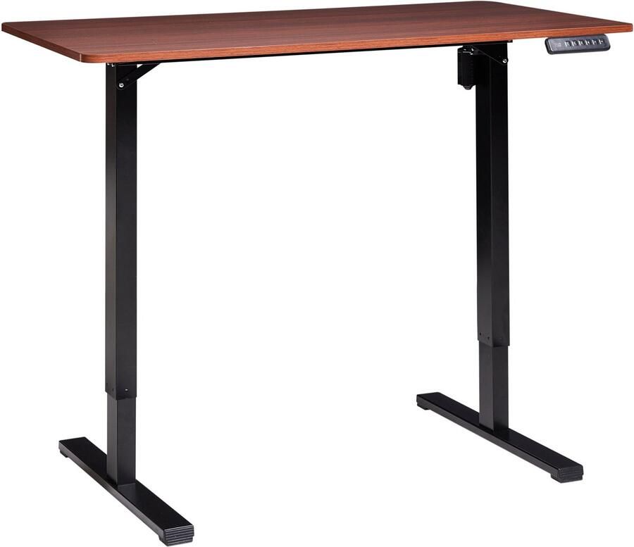 Beliani Bureau elektrisch verstelbaar zwart donkerbruin 120 x 60 cm TAVARES