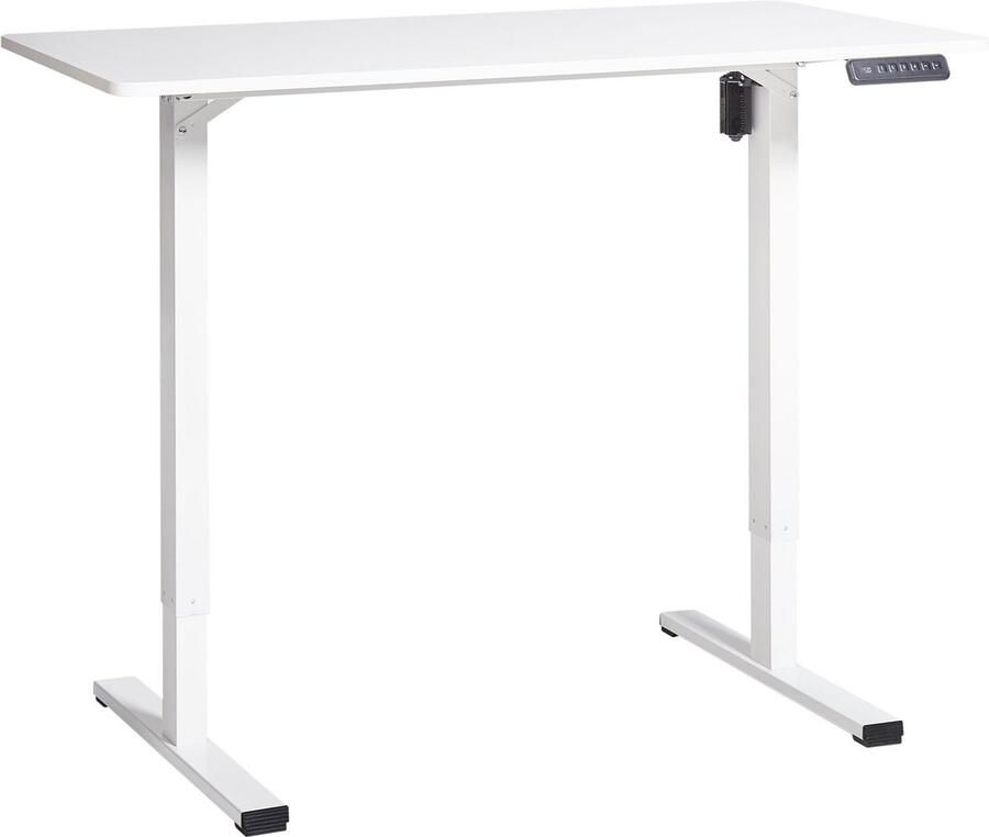 Beliani Elektrisch verstelbaar sta-bureau TAVARES Wit 120 cm 60 cm