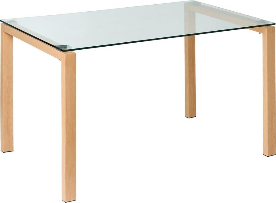 Beliani TAVIRA Eettafel Lichte houtkleur 80 x 130 cm Veiligheidsglas - Foto 2