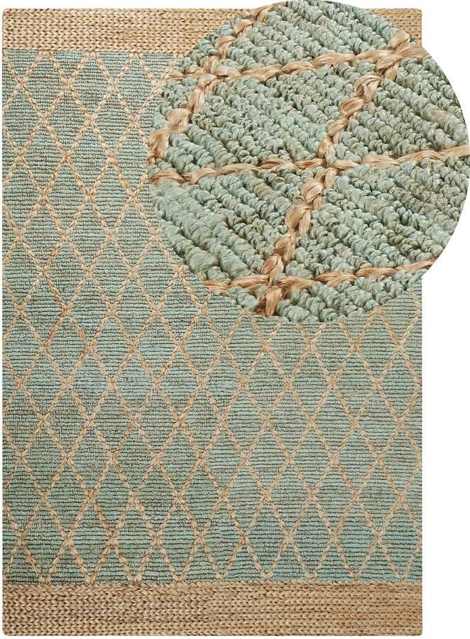 Beliani -TELLIKAYA-Laagpolig vloerkleed-Beige-200 x 300 cm-Jute