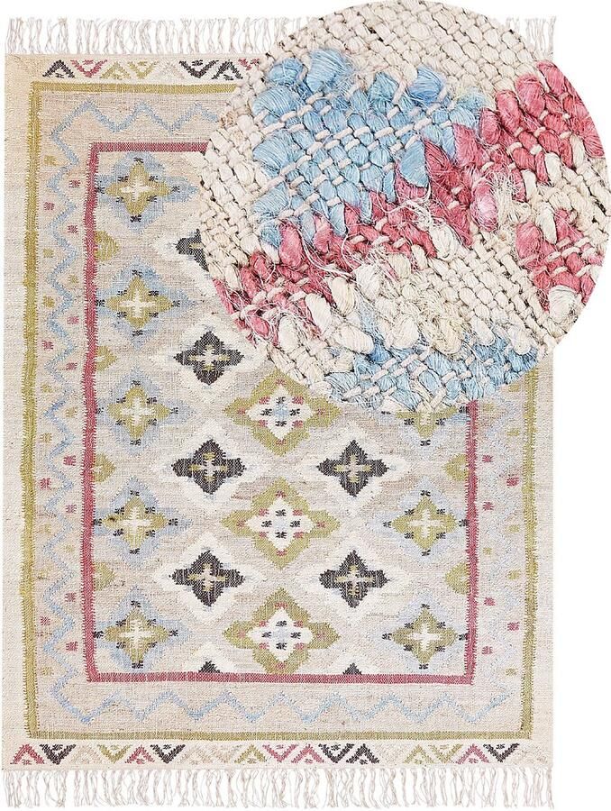 Beliani TERKOS Jute vloerkleed Multicolor 160 x 230 cm Jute