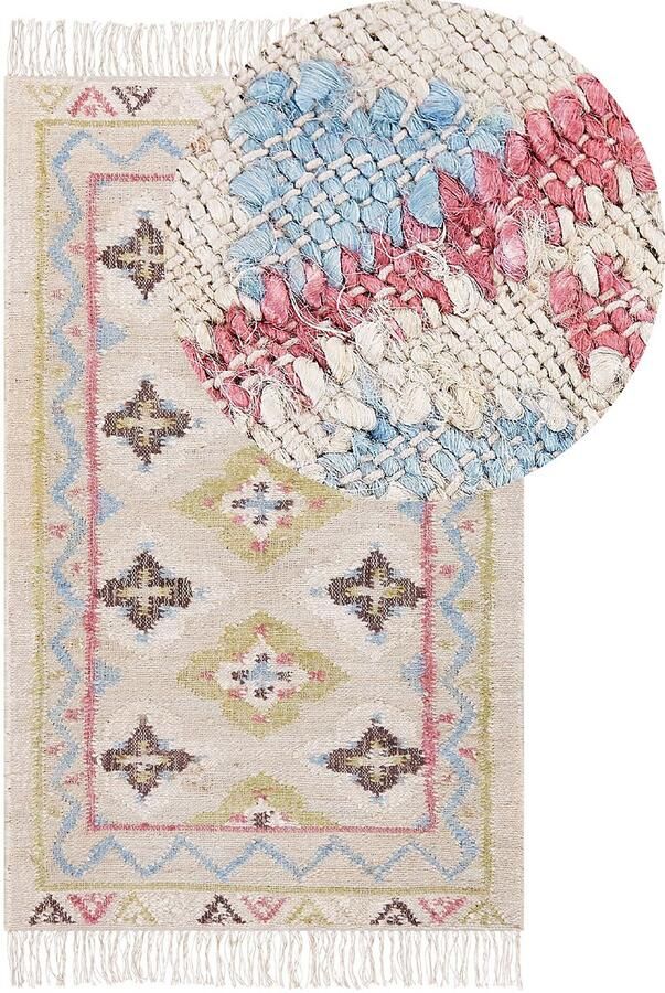 Beliani TERKOS Jute vloerkleed Multicolor 80 x 150 cm Jute