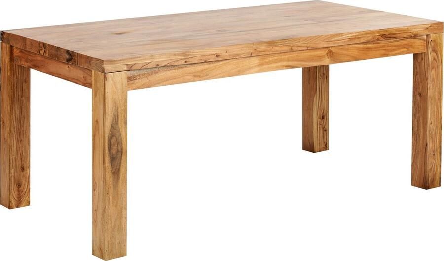 Beliani TESA Eettafel Lichthout 90 x 180 cm Acaciahout