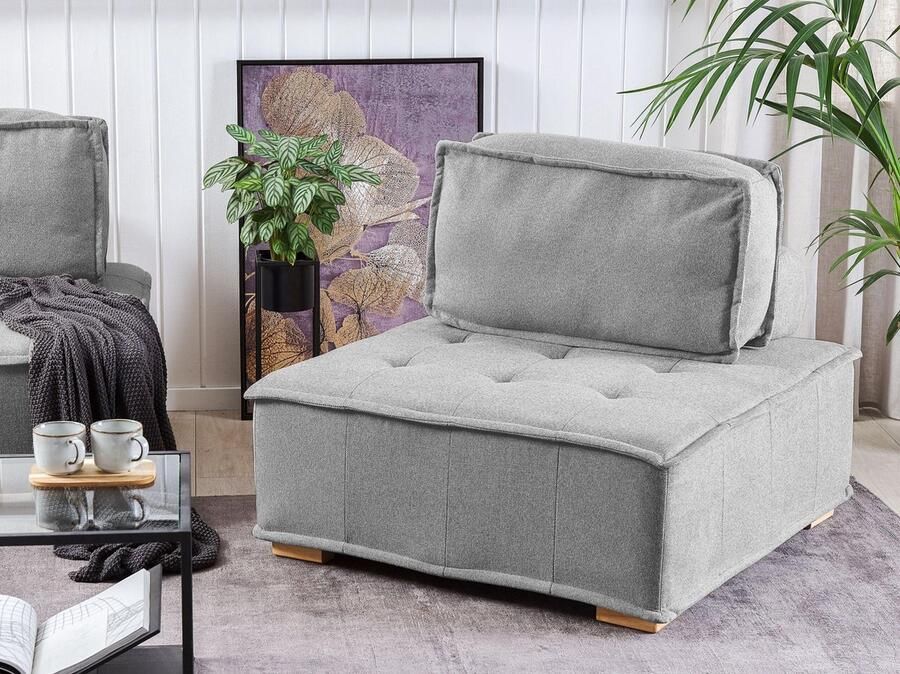 Beliani TIBRO Modulaire Sofa-Lichte houtkleur-Polyester