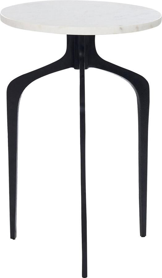 Beliani Bijzettafel TIHOI Marmer Zwart wit