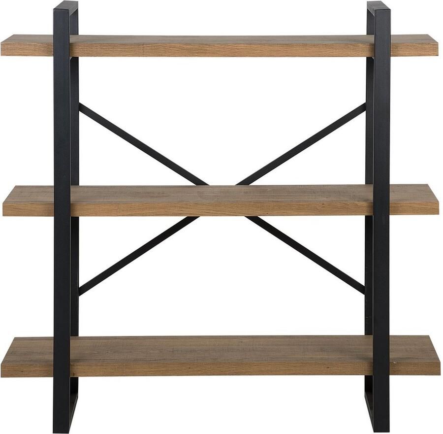 Beliani TIMBER Boekenkast met 3 planken donkere houtkleur