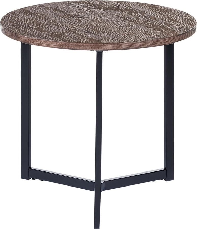 Beliani TIPPO Bijzettafel Donkere houtkleur MDF