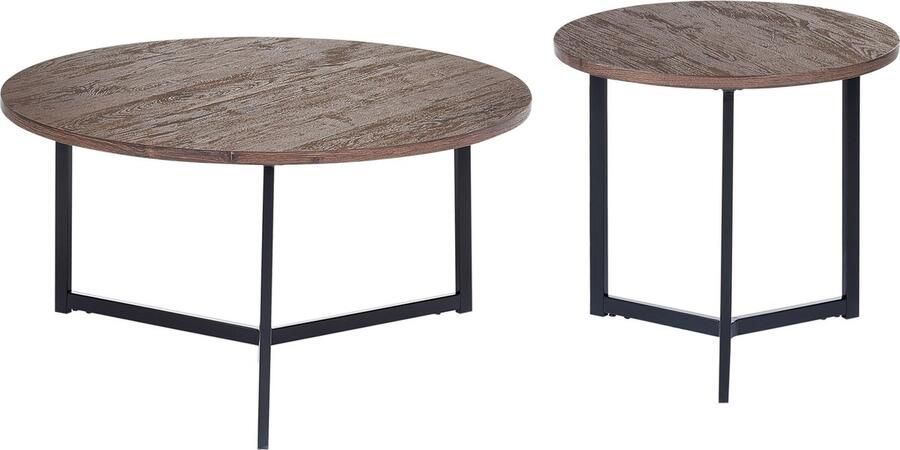Beliani TIPPO Salontafel set Donkere houtkleur MDF