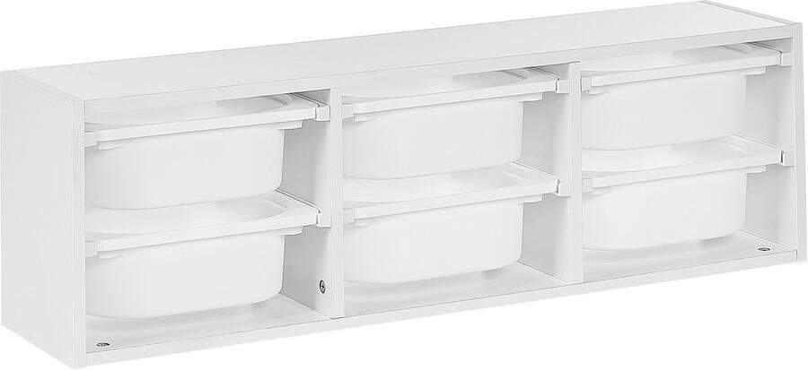 Beliani TOBIN Wandplank met 6 dozen Wit Vezelplaat