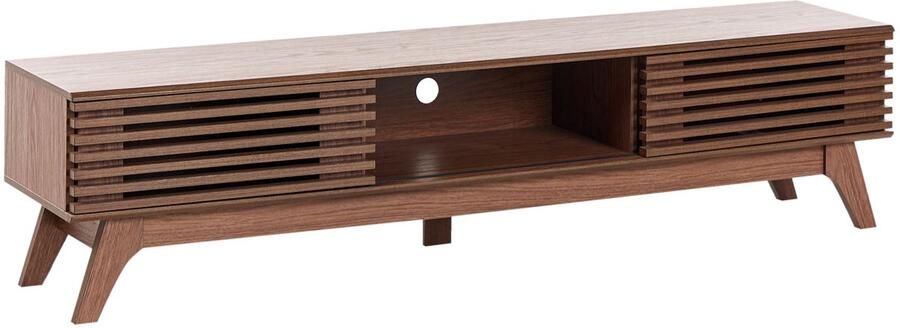 Beliani TOLEDO TV-meubel Donkerbruin 180 x 40 cm Vezelplaat - Foto 2