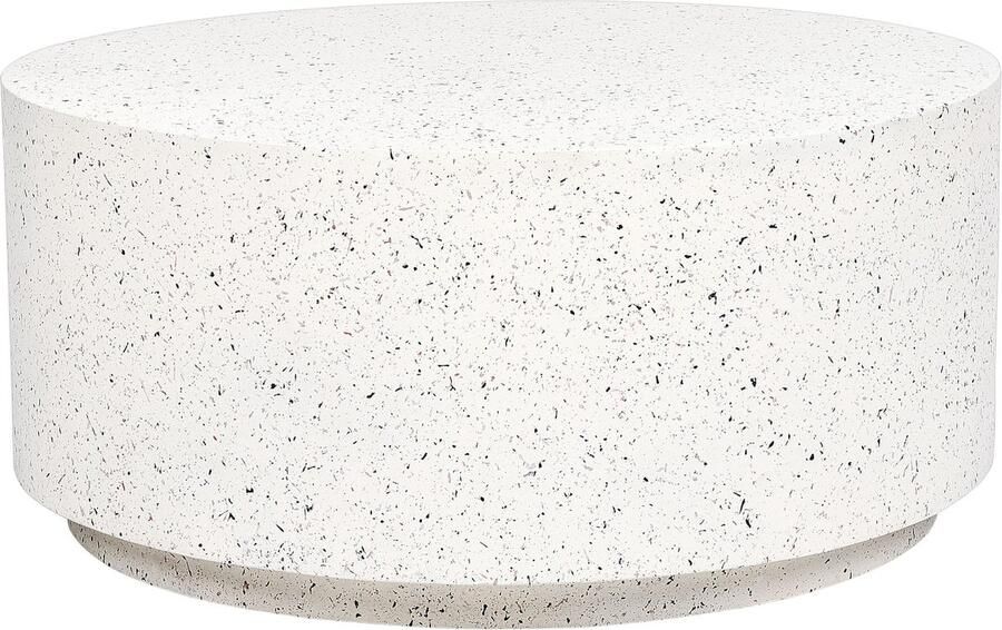 Beliani Salontafel TREZZO 90 cm 90 cm Terrazzo-effect Gebroken wit