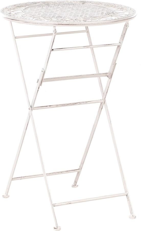 Beliani Tuin bartafel TRIESTE 60 cm 60 cm Metaal Lichtbeige