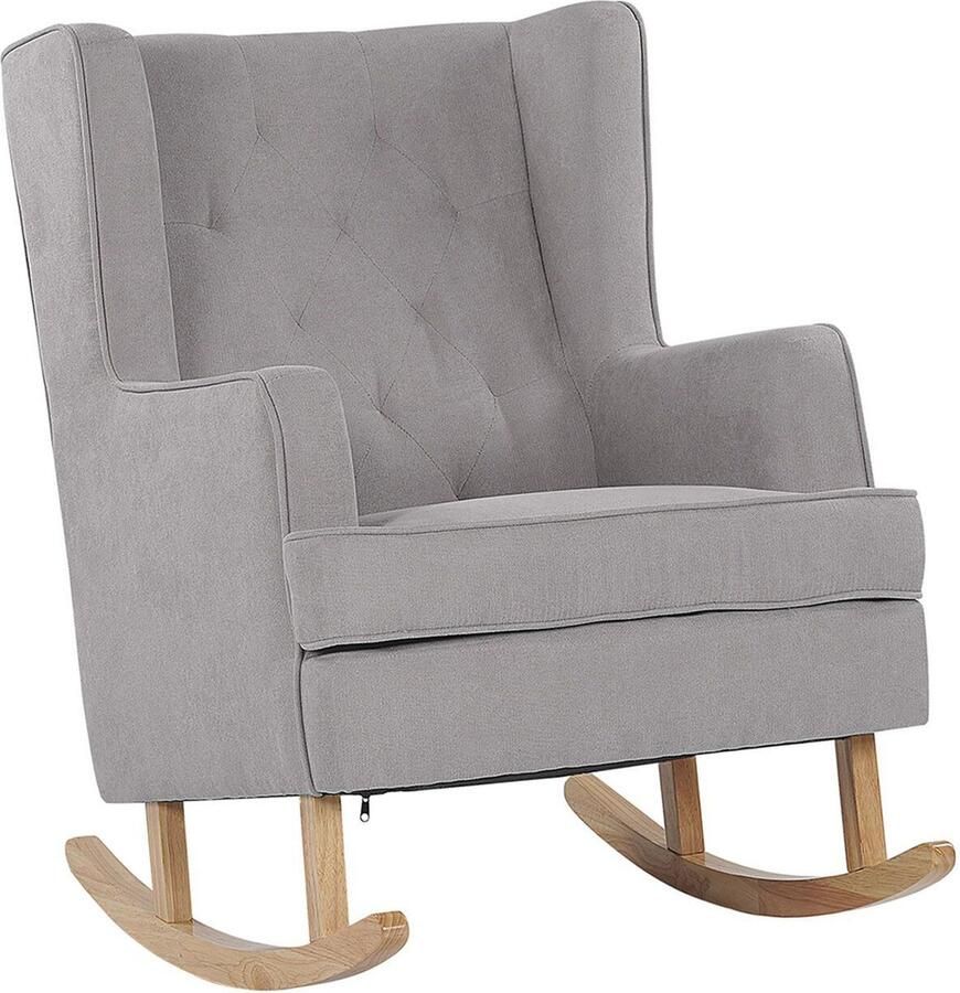 Beliani TRONDHEIM Schommelfauteuil-Lichte houtkleur-Polyester