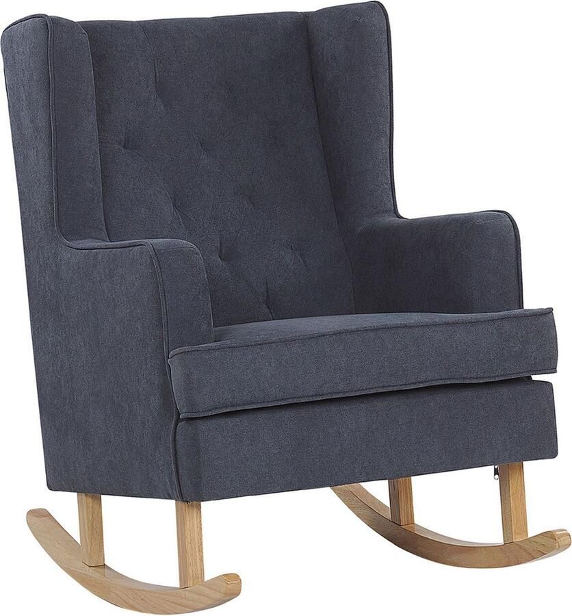 Beliani TRONDHEIM Schommelfauteuil-Lichte houtkleur-Polyester