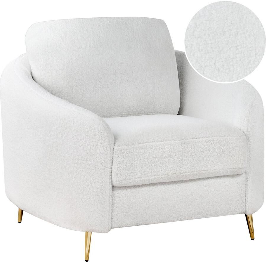 Beliani TROSA Fauteuil-Goud-Bouclé