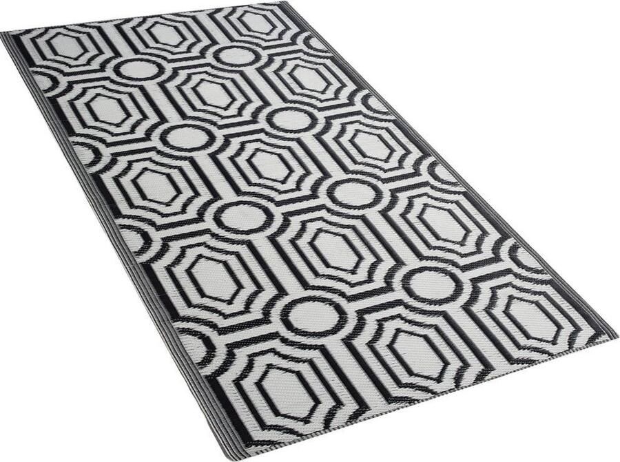 Beliani BIDAR Outdoor kleed Zwart 90 x 180 cm Polypropyleen - Foto 2