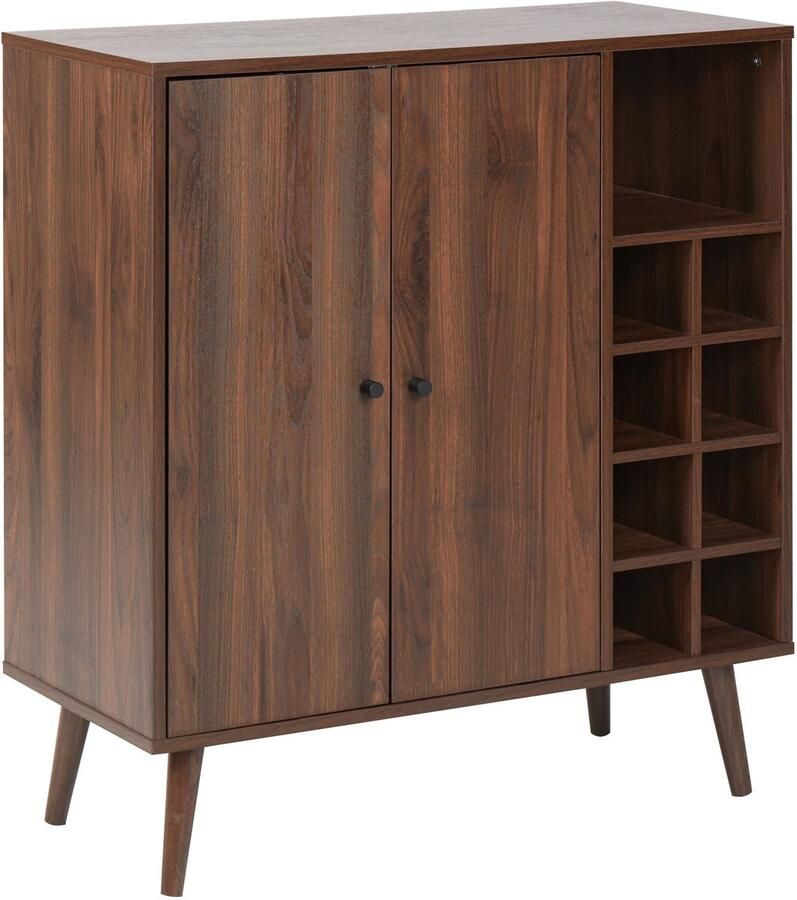 Beliani TULLAMORE Dressoir 2 deuren Donkerhout Vezelplaat