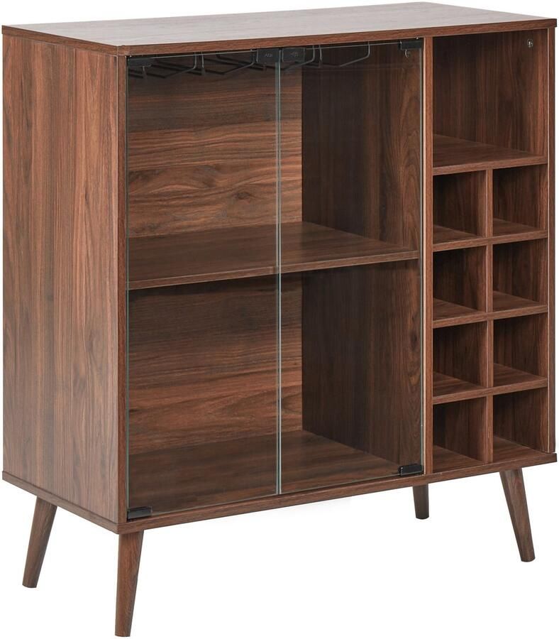 Beliani TULLAMORE Vitrinekast Donkerhout Vezelplaat