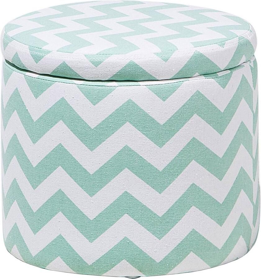 Beliani Poef met opbergruimte TUNICA Katoen Mintgroen 35 cm 35 cm 30 cm
